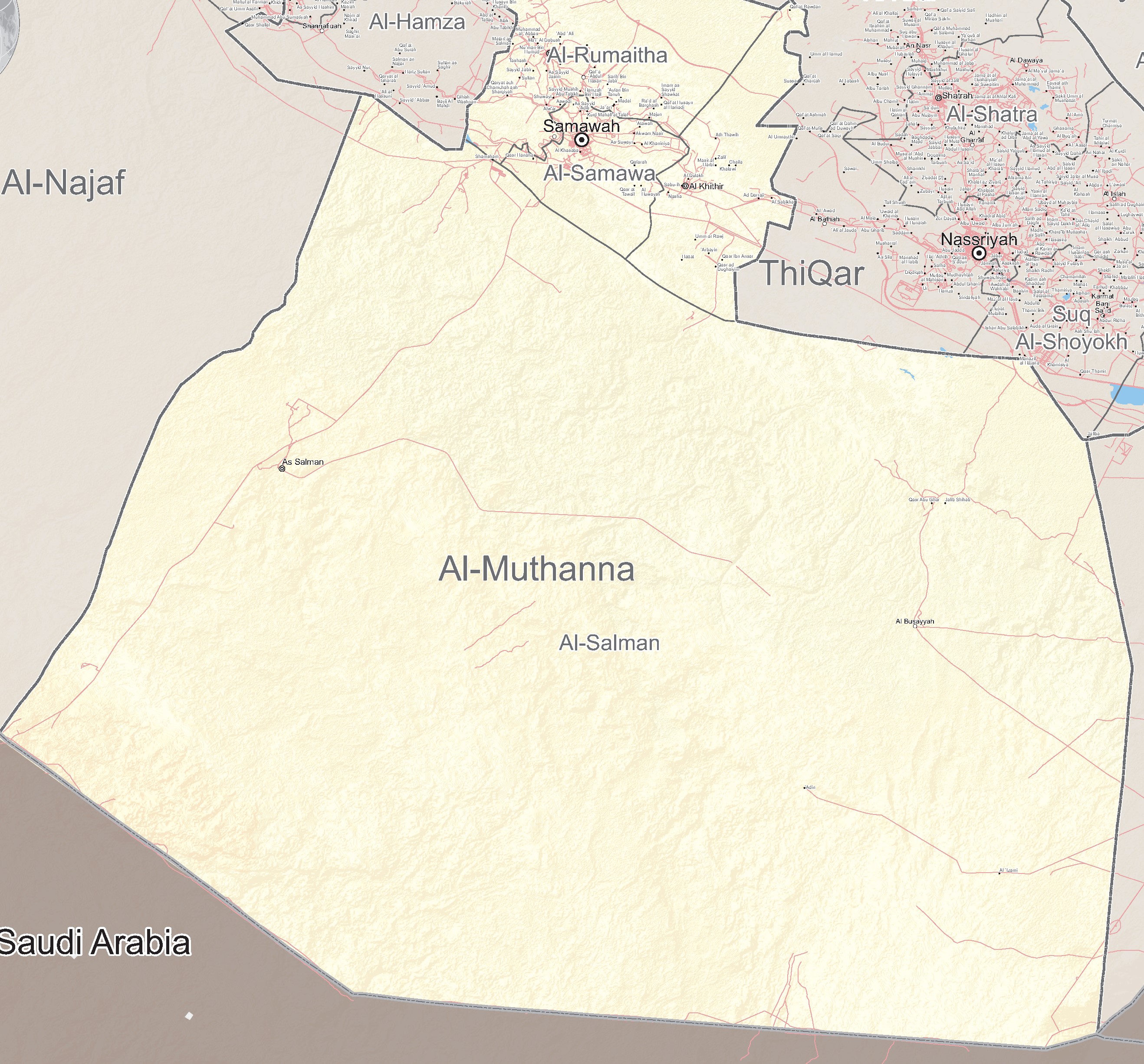 Al-Muthanna Governorate Map