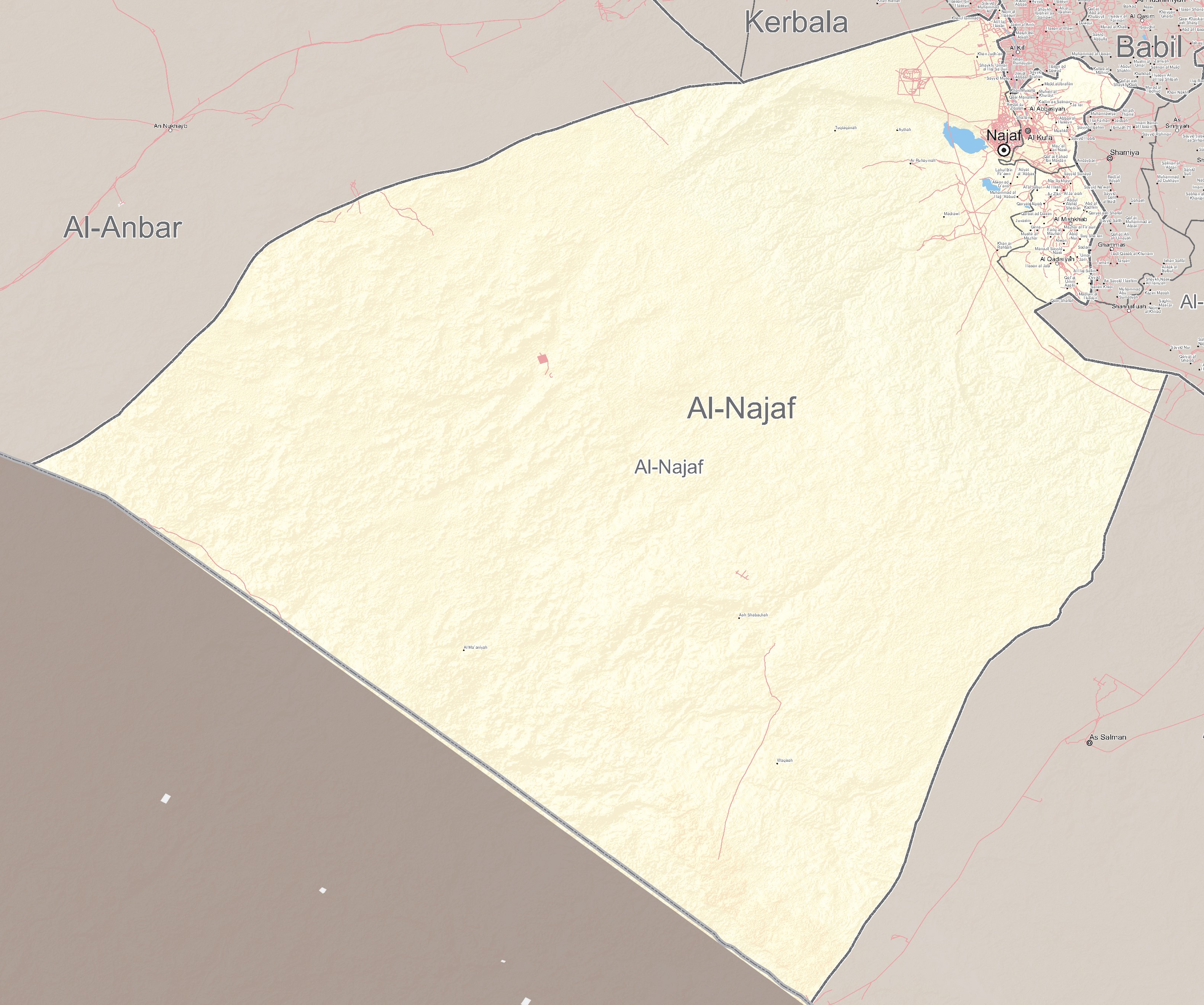 Al-Najaf Governorate Map