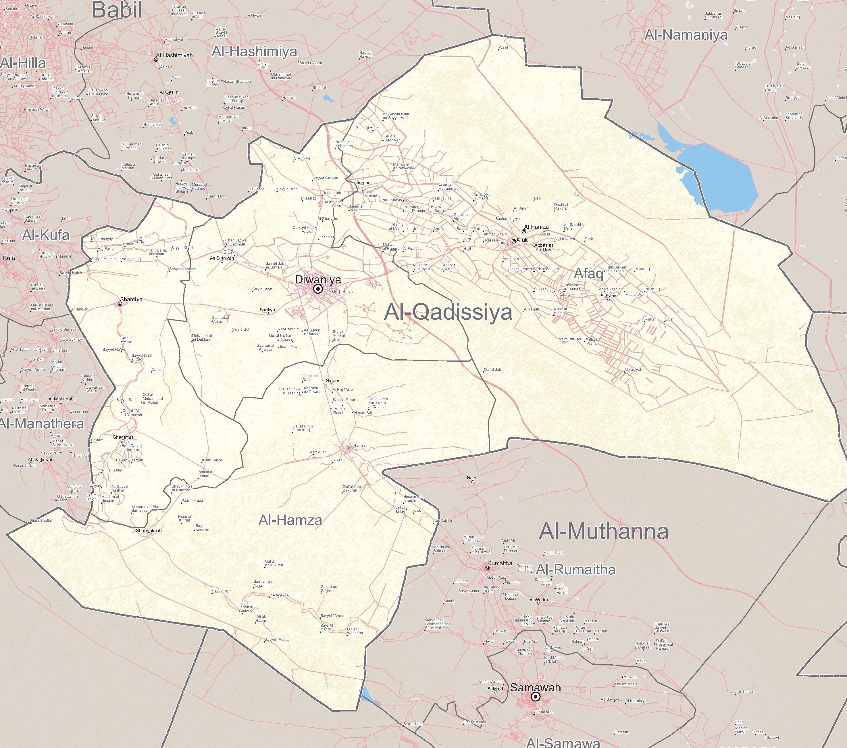 Al-Qadissiya Governorate Map