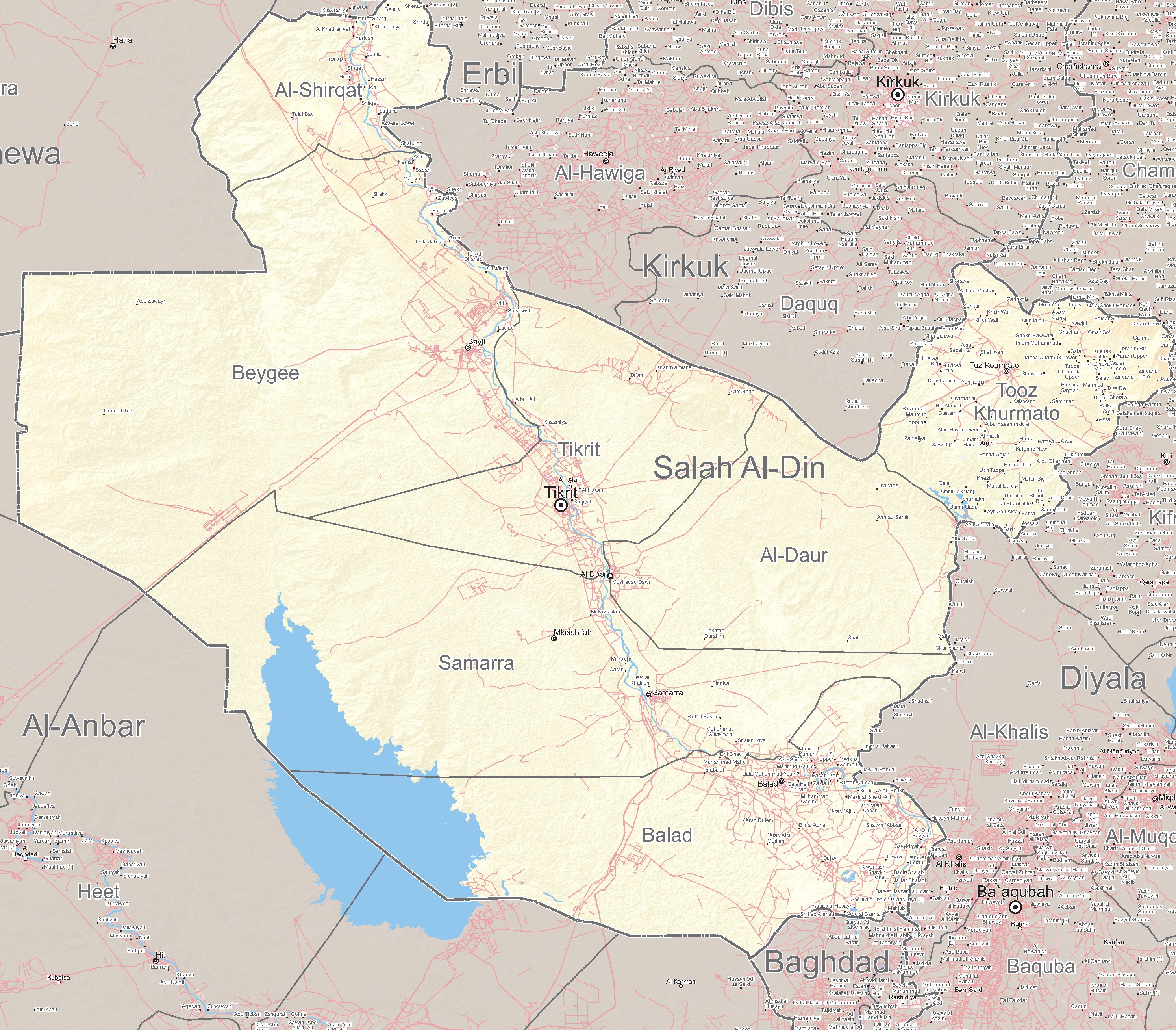 Salah Al-Din Governorate Map
